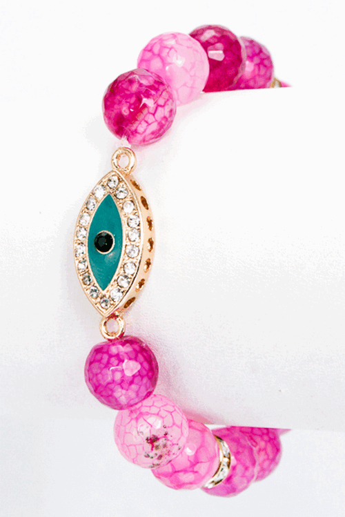 Crystal Studded Evil Eye Bracelet